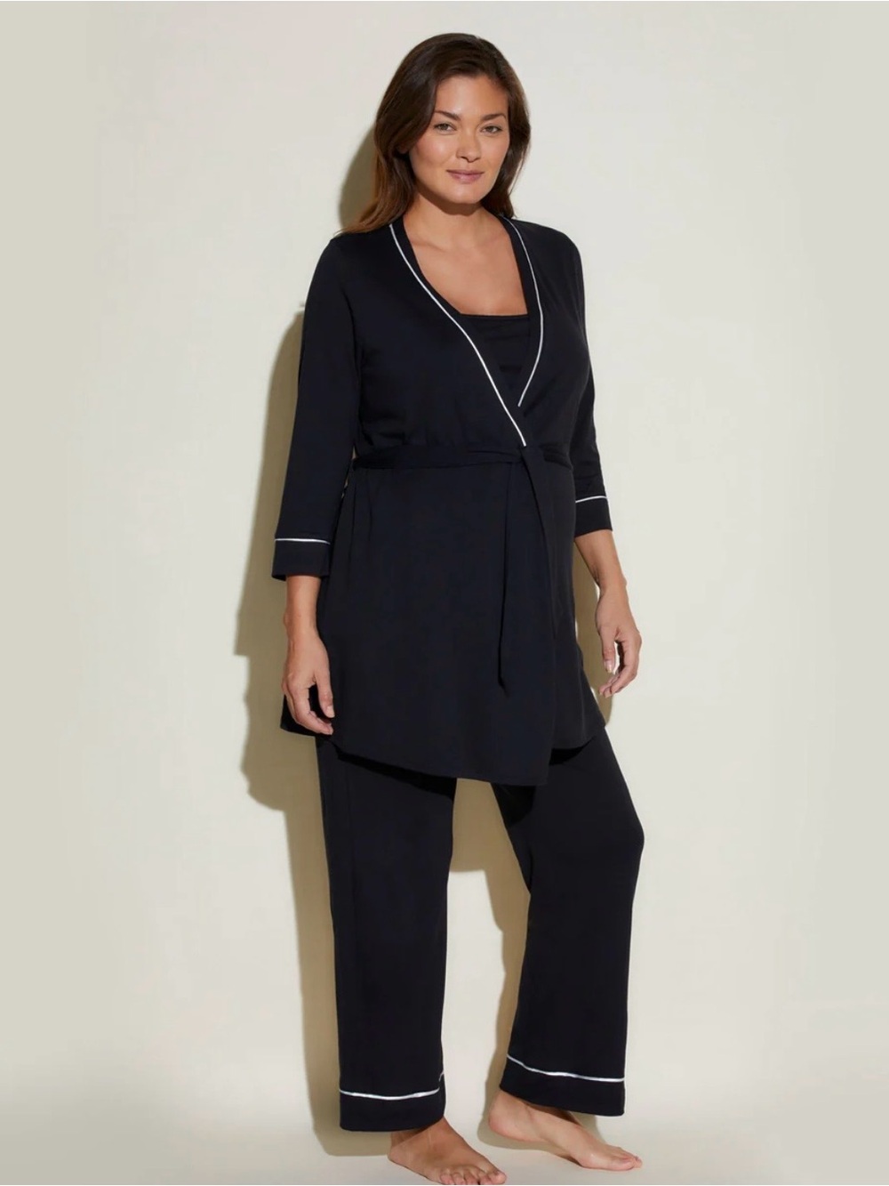 NWT Cosabella Bella Maternity Nursing 3 Piece Pajama Set Robe Cami Pants Modal L
